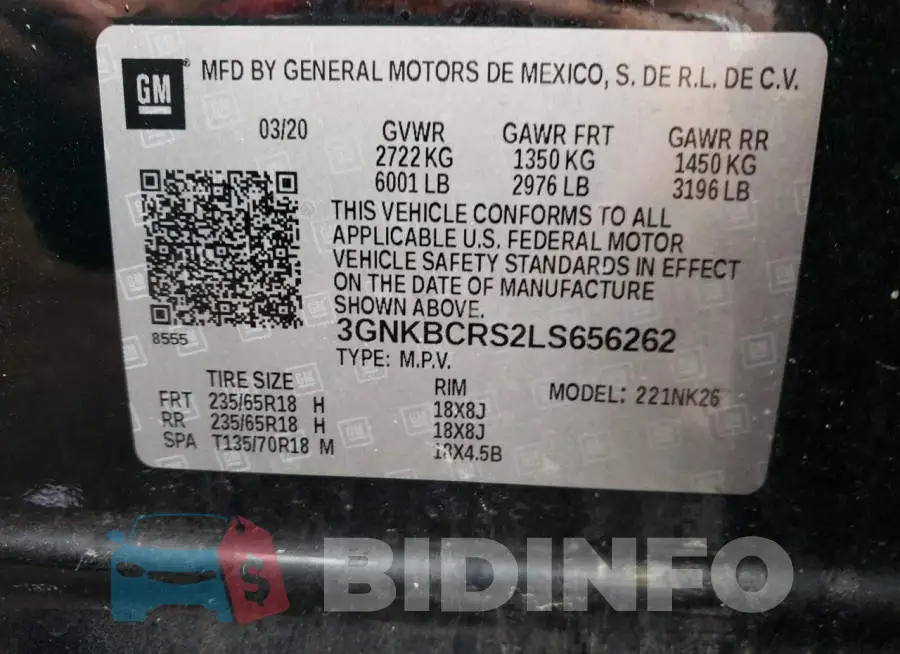 3GNKBCRS2LS656262 Photo# 14