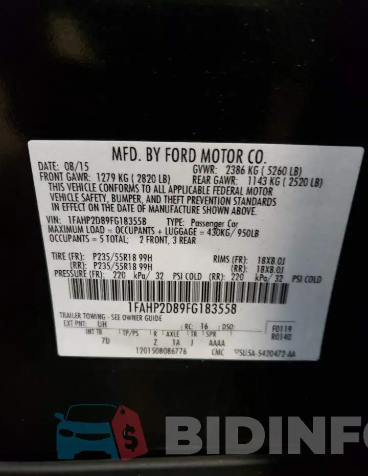 1FAHP2D89FG183558 Photo# 12