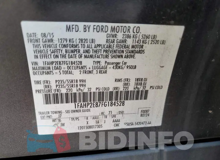 1FAHP2E87FG184528 Photo# 12