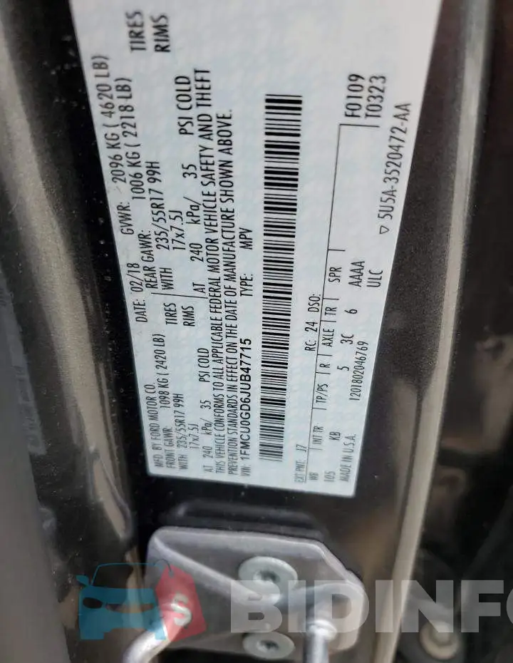 1FMCU0GD6JUB47715 Photo# 12