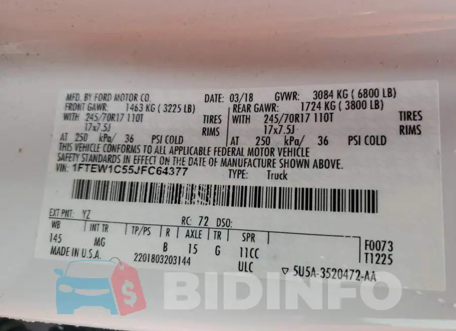 1FTEW1C55JFC64377 Photo# 12