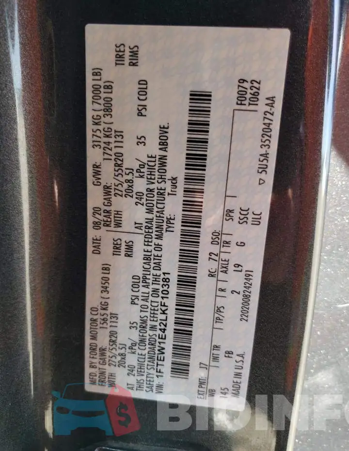 1FTEW1E42LKF10381 Photo# 12