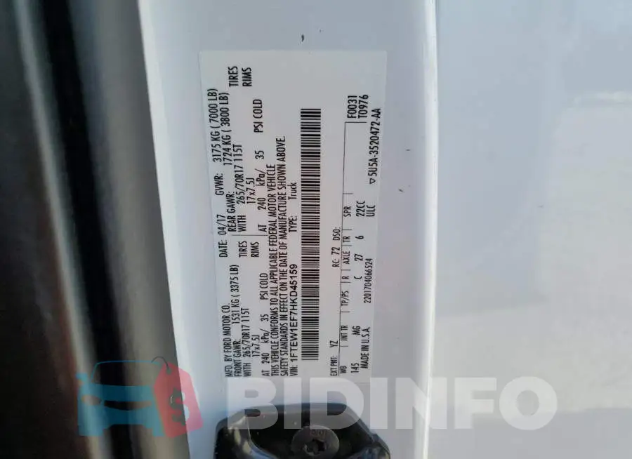 1FTEW1EF7HKD45159 Photo# 12