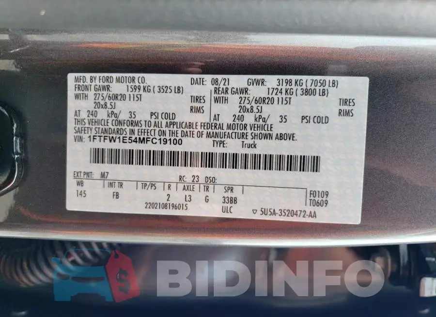 1FTFW1E54MFC19100 Photo# 13