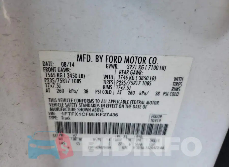 1FTFX1CF8EKF27436 Photo# 12