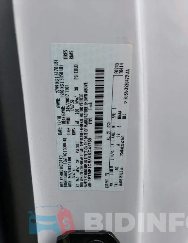 1FTMF1CB3KKC41769 Photo# 12