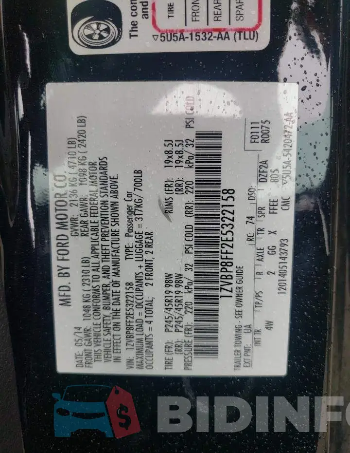 1ZVBP8FF2E5322158 Photo# 12