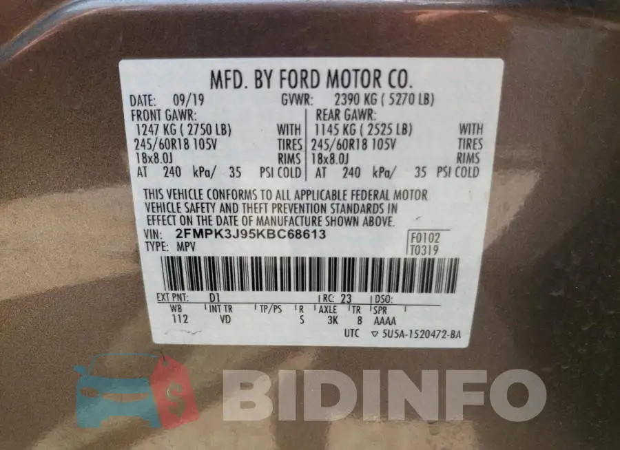 2FMPK3J95KBC68613 Photo# 13