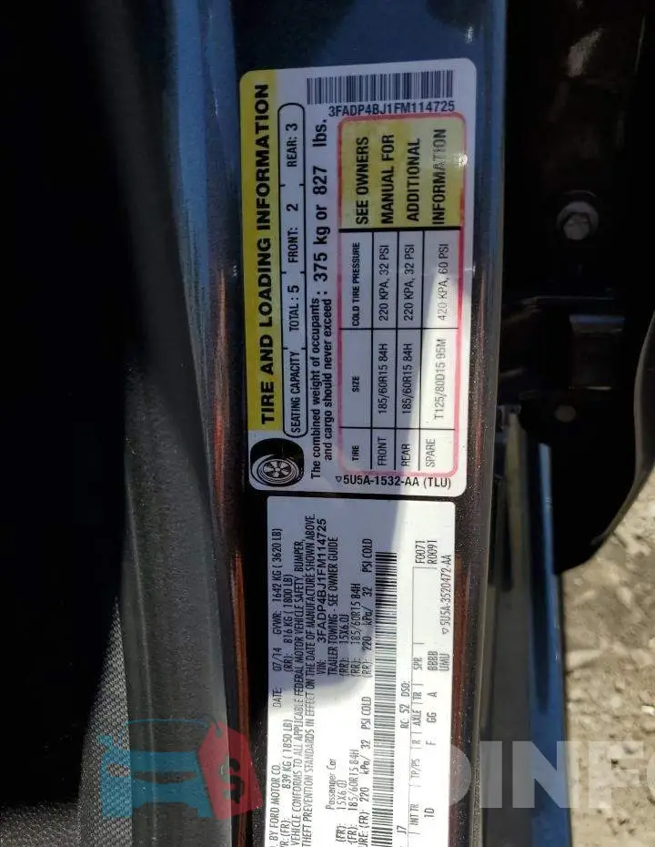 3FADP4BJ1FM114725 Photo# 12