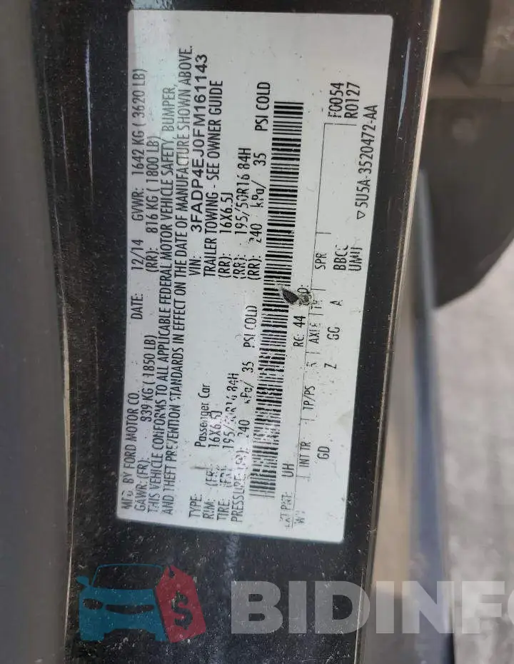 3FADP4EJ0FM161143 Photo# 12