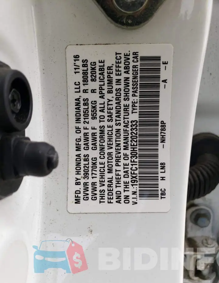 19XFC1F30HE202333 Photo# 12