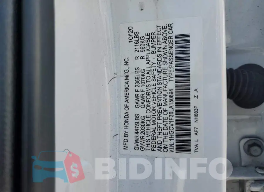 1HGCV1F36LA150894 Photo# 12