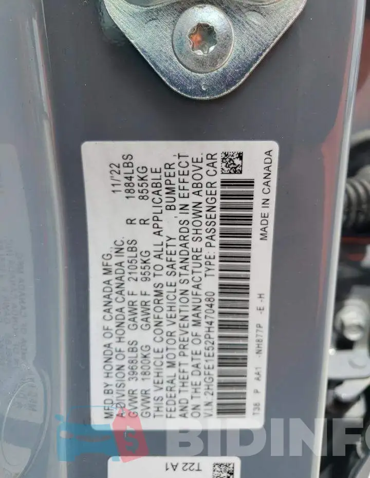 2HGFE1E52PH470480 Photo# 12