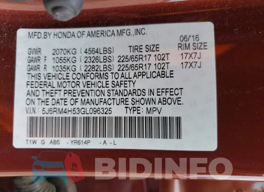5J6RM4H53GL096325 Photo# 13
