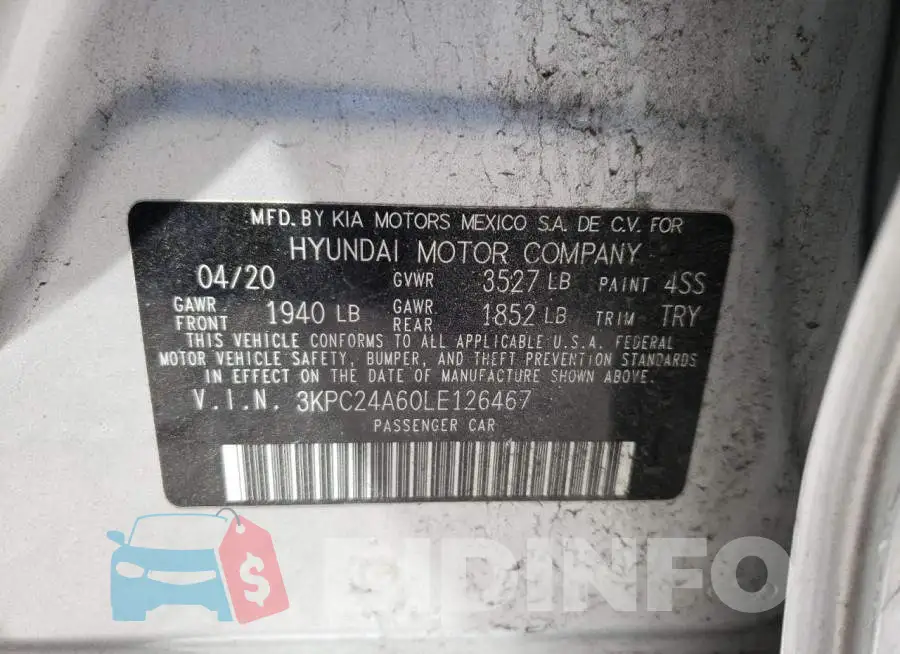 3KPC24A60LE126467 Photo# 12
