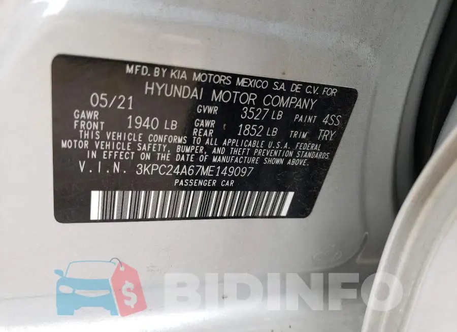 3KPC24A67ME149097 Photo# 12