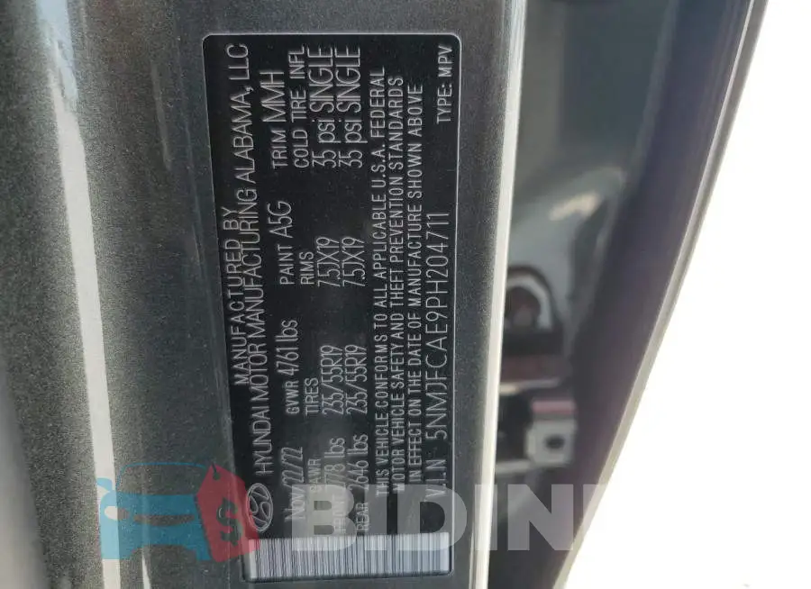 5NMJFCAE9PH204711 Photo# 14