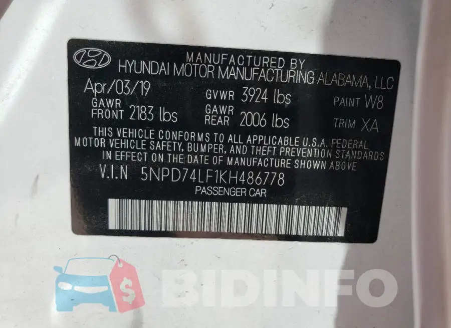 5NPD74LF1KH486778 Photo# 13