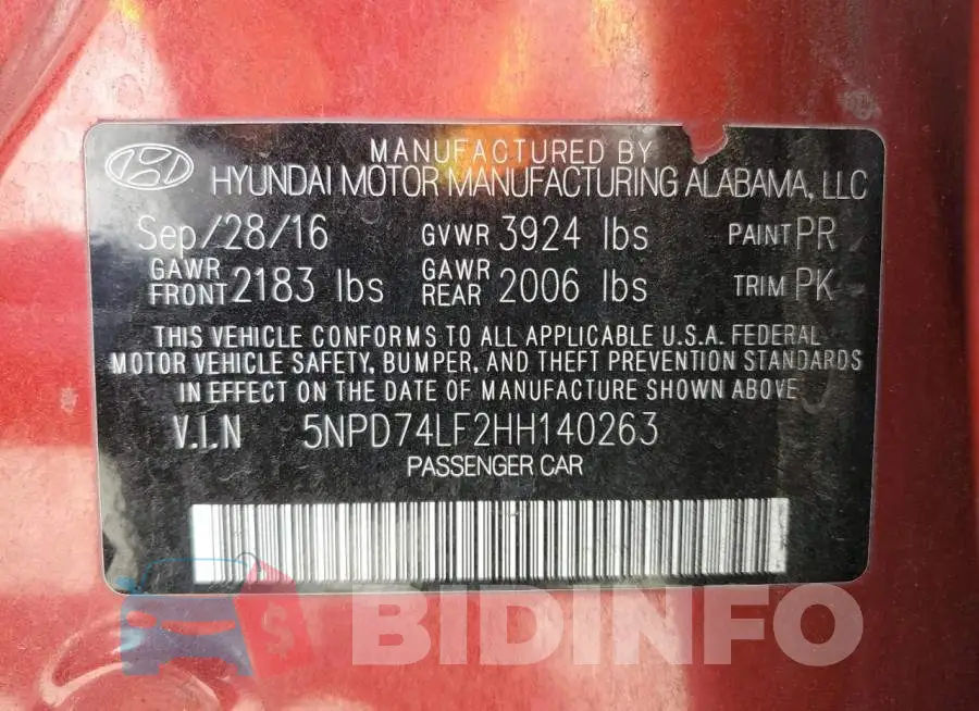 5NPD74LF2HH140263 Photo# 12
