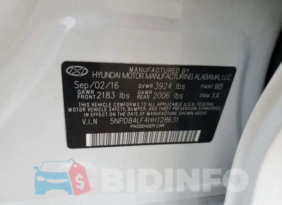 5NPD84LF4HH128631 Photo# 12