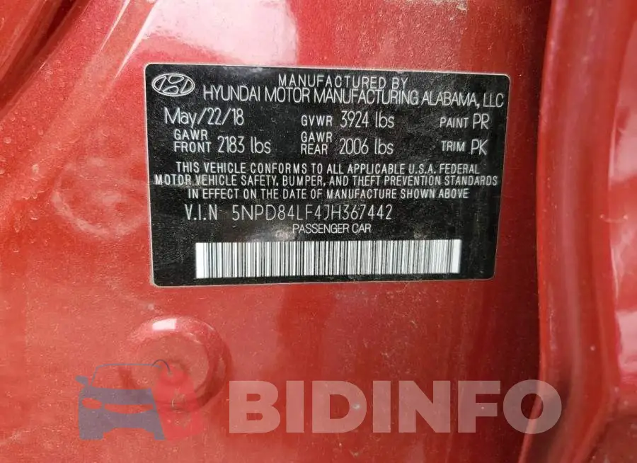 5NPD84LF4JH367442 Photo# 12