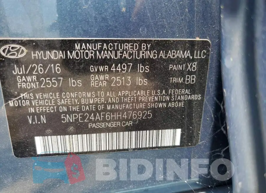 5NPE24AF6HH476925 Photo# 12