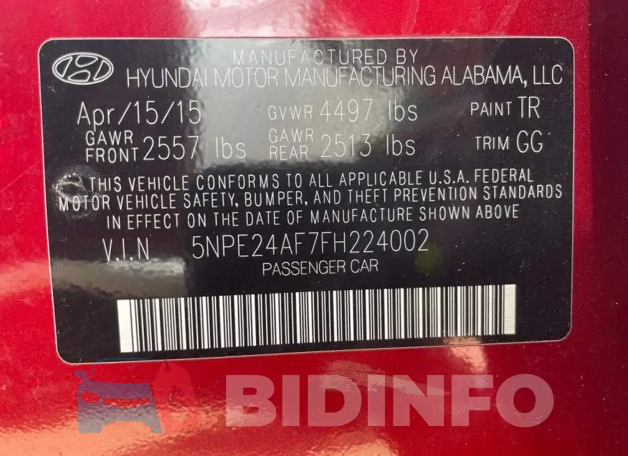 5NPE24AF7FH224002 Photo# 10