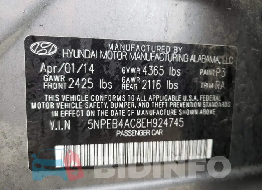5NPEB4AC8EH924745 Photo# 12
