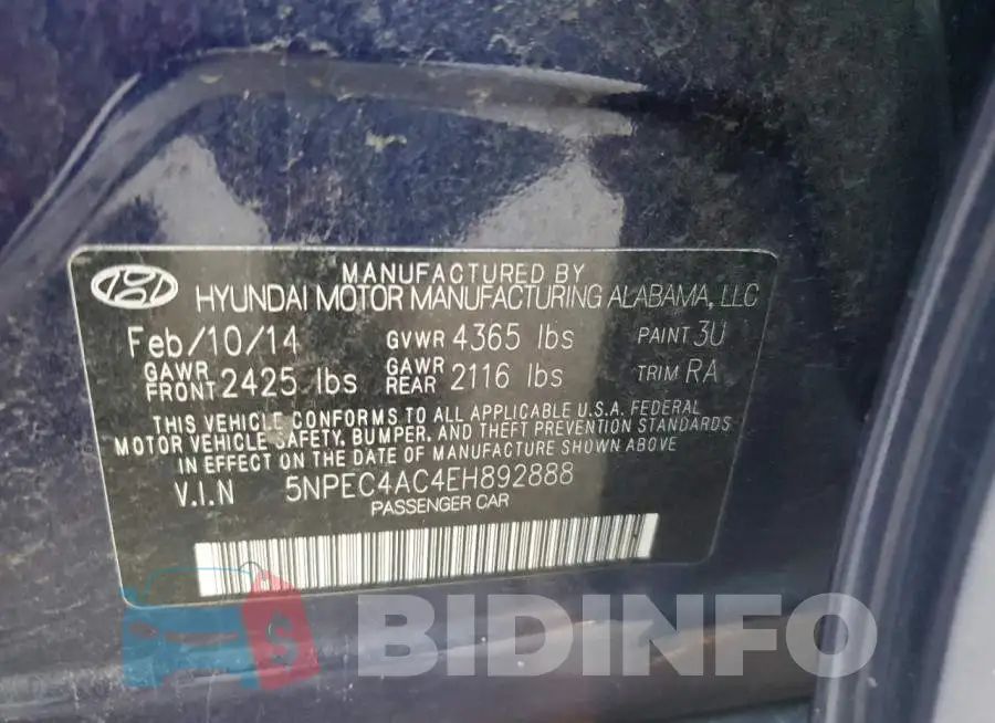 5NPEC4AC4EH892888 Photo# 12