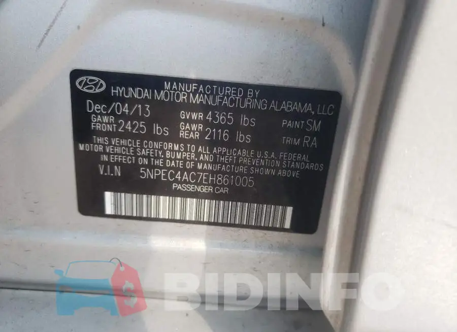 5NPEC4AC7EH861005 Photo# 12