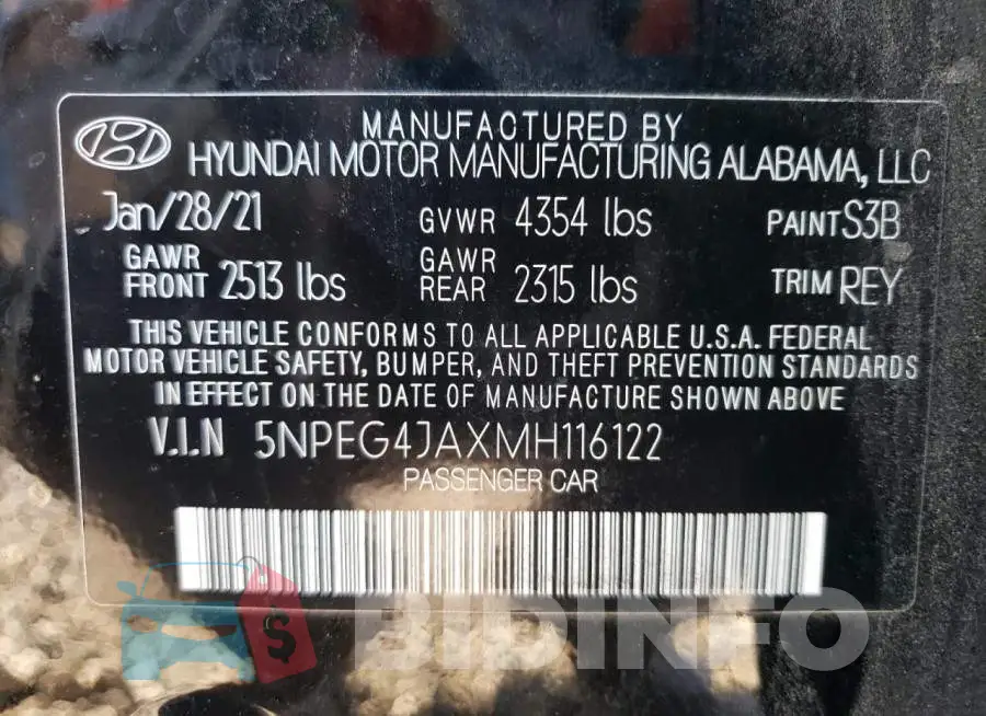 5NPEG4JAXMH116122 Photo# 12