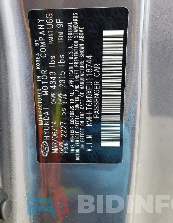KMHHT6KDXEU118744 Photo# 12