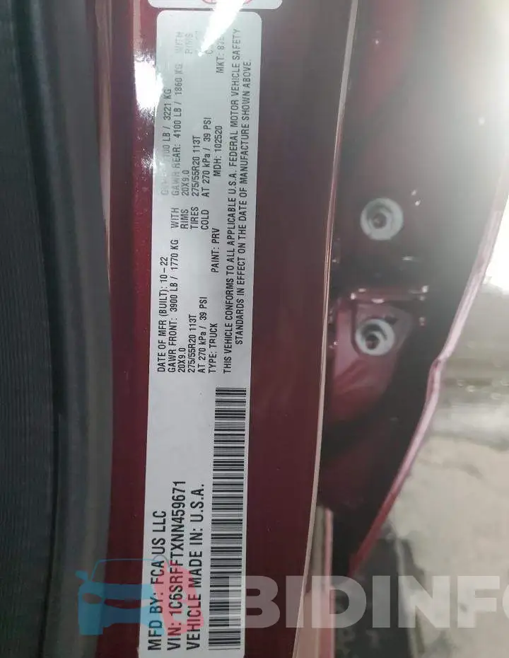 1C6SRFFTXNN459671 Photo# 12