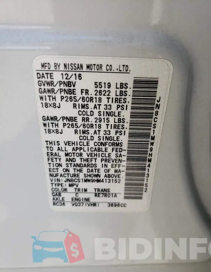 JN8CS1MW9HM413152 Photo# 13