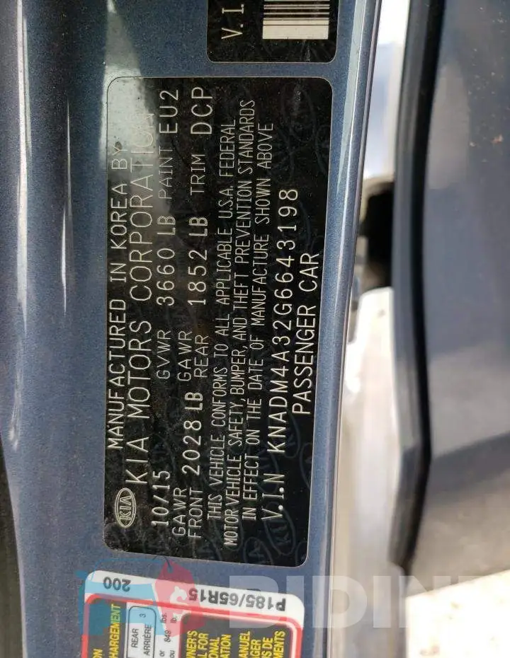 KNADM4A32G6643198 Photo# 12