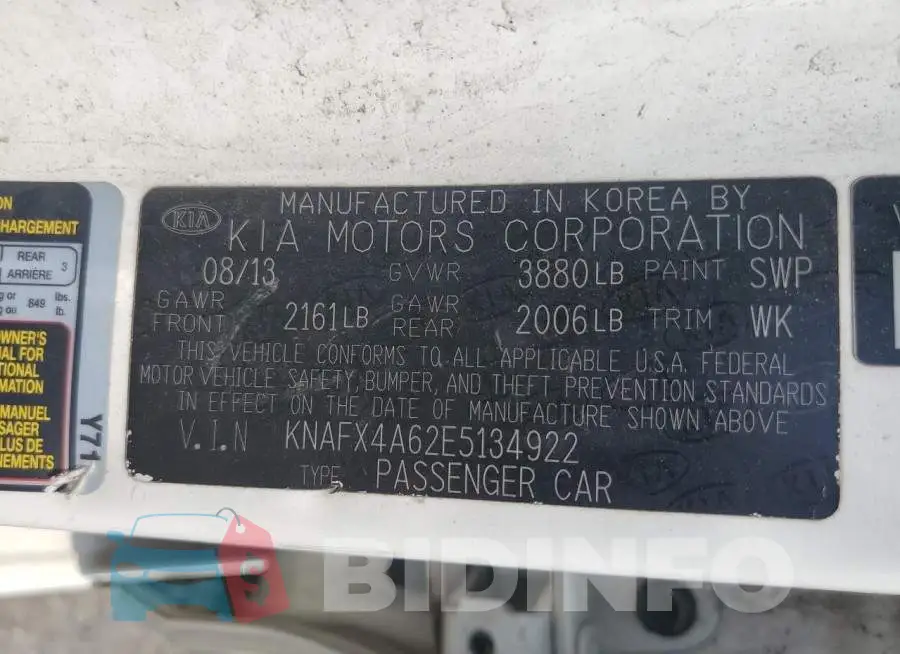 KNAFX4A62E5134922 Photo# 12