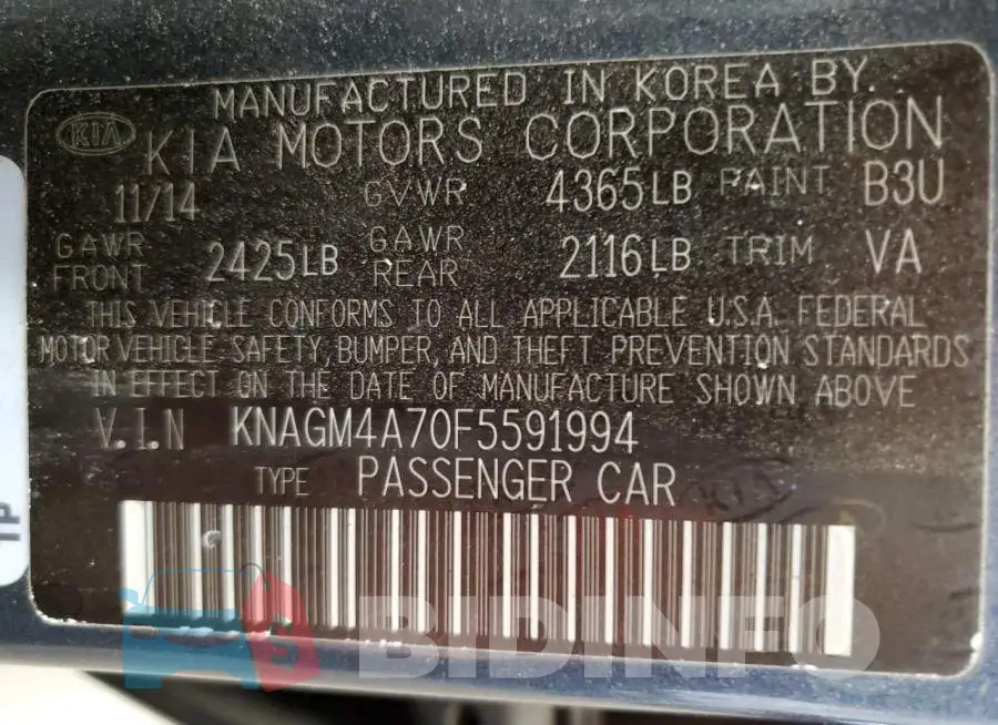 KNAGM4A70F5591994 Photo# 12