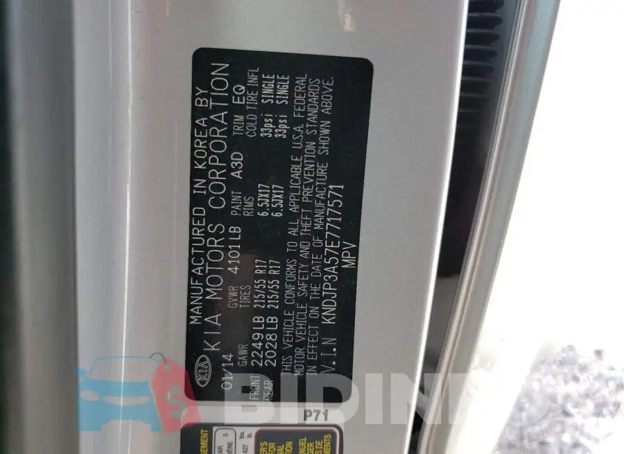KNDJP3A57E7717571 Photo# 12