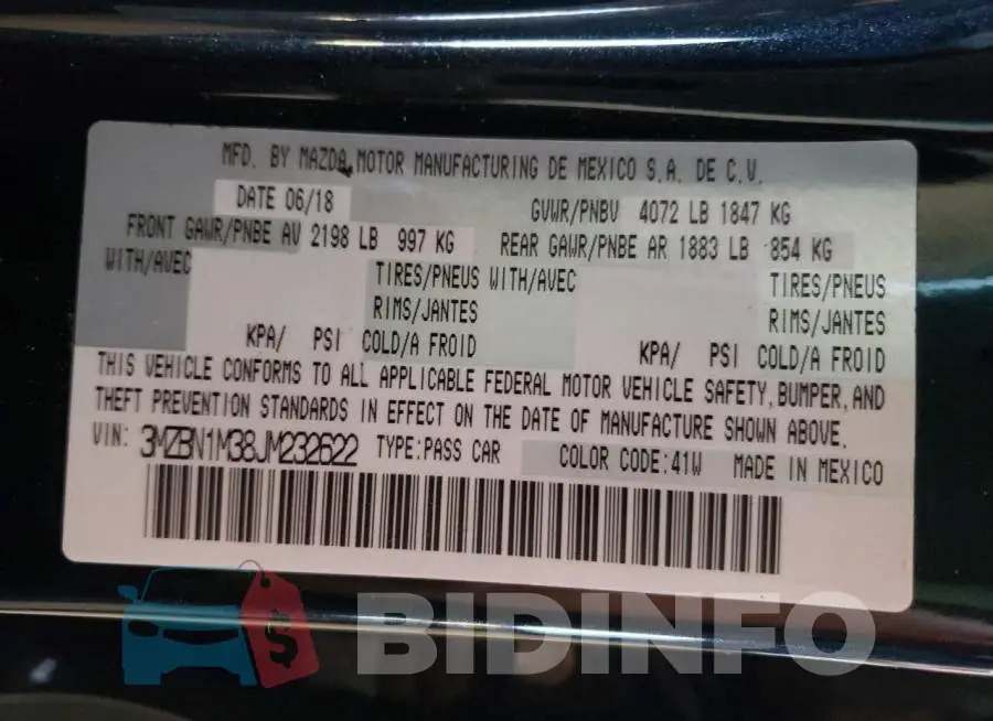 3MZBN1M38JM232622 Photo# 13