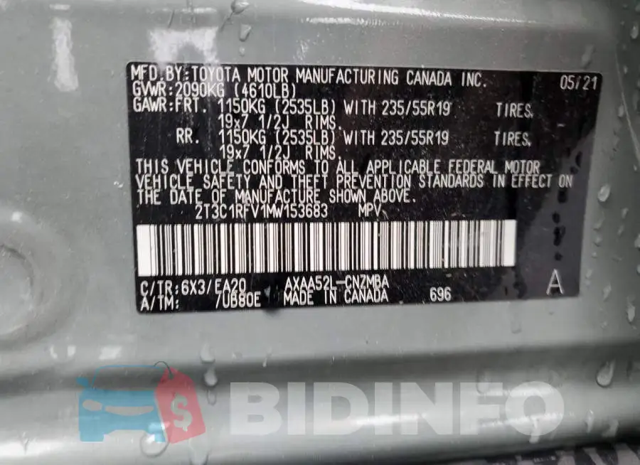 2T3C1RFV1MW153683 Photo# 12