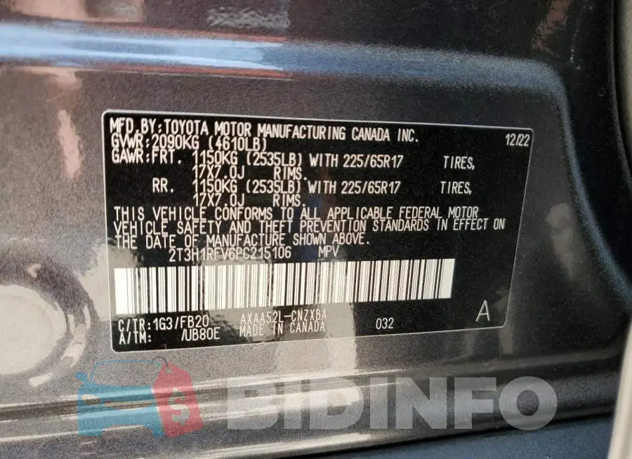 2T3H1RFV6PC215106 Photo# 13