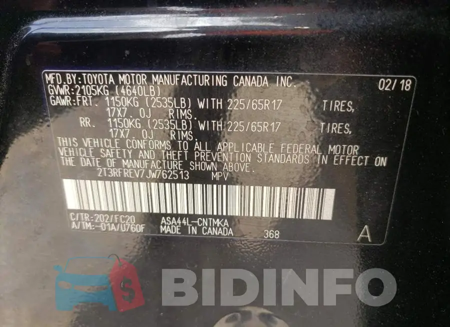 2T3RFREV7JW762513 Photo# 13