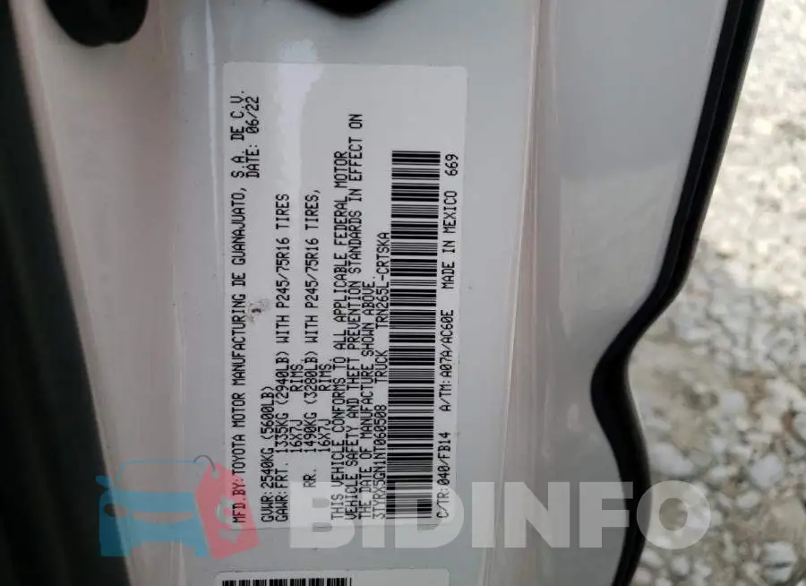 3TYRX5GN1NT060508 Photo# 12