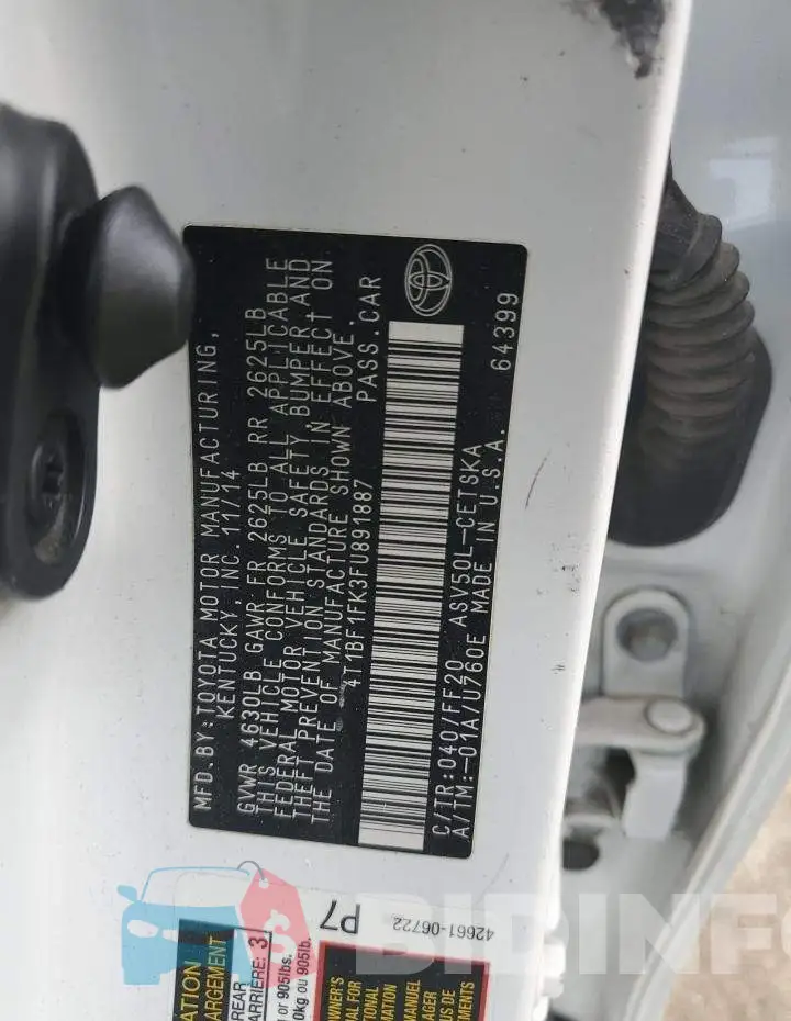 4T1BF1FK3FU891887 Photo# 12