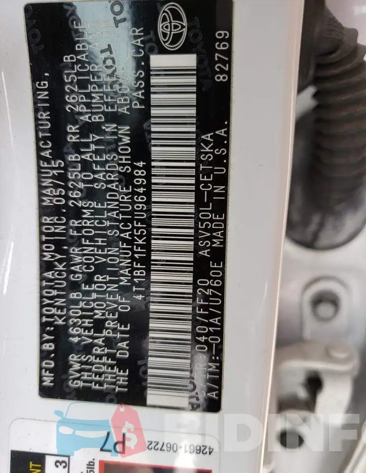 4T1BF1FK5FU964984 Photo# 12