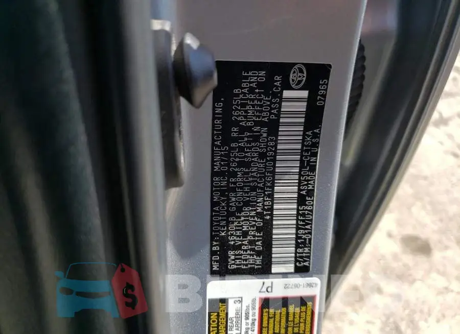 4T1BF1FK6FU019283 Photo# 13