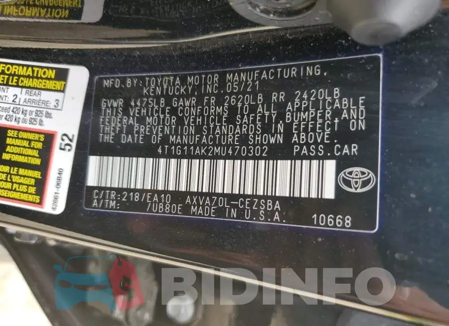 4T1G11AK2MU470302 Photo# 12
