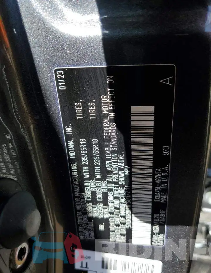 5TDKDRBH1PS017711 Photo# 13