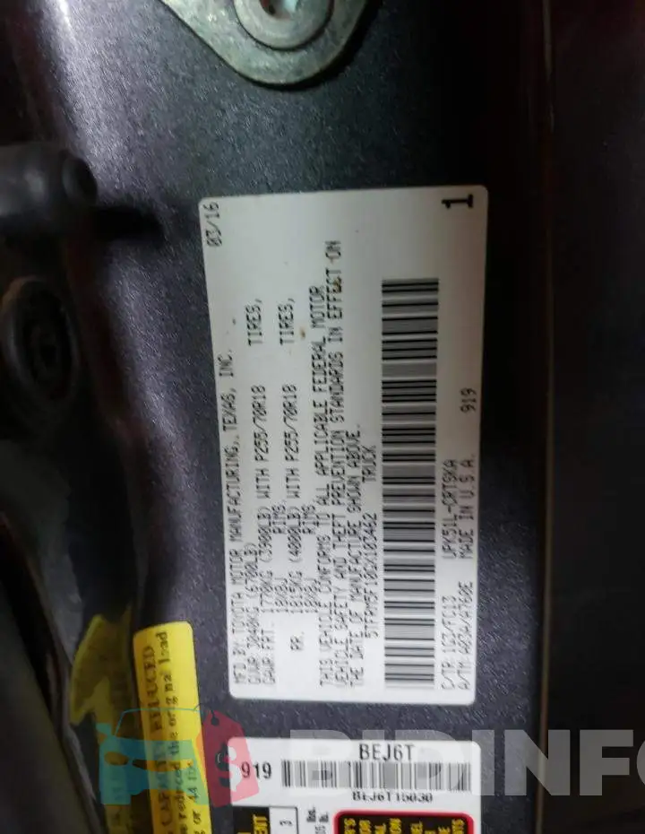 5TFRM5F10GX103462 Photo# 12
