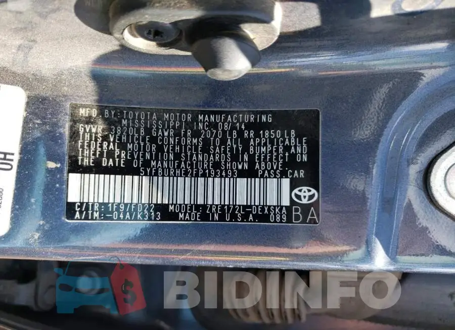 5YFBURHE2FP193493 Photo# 12